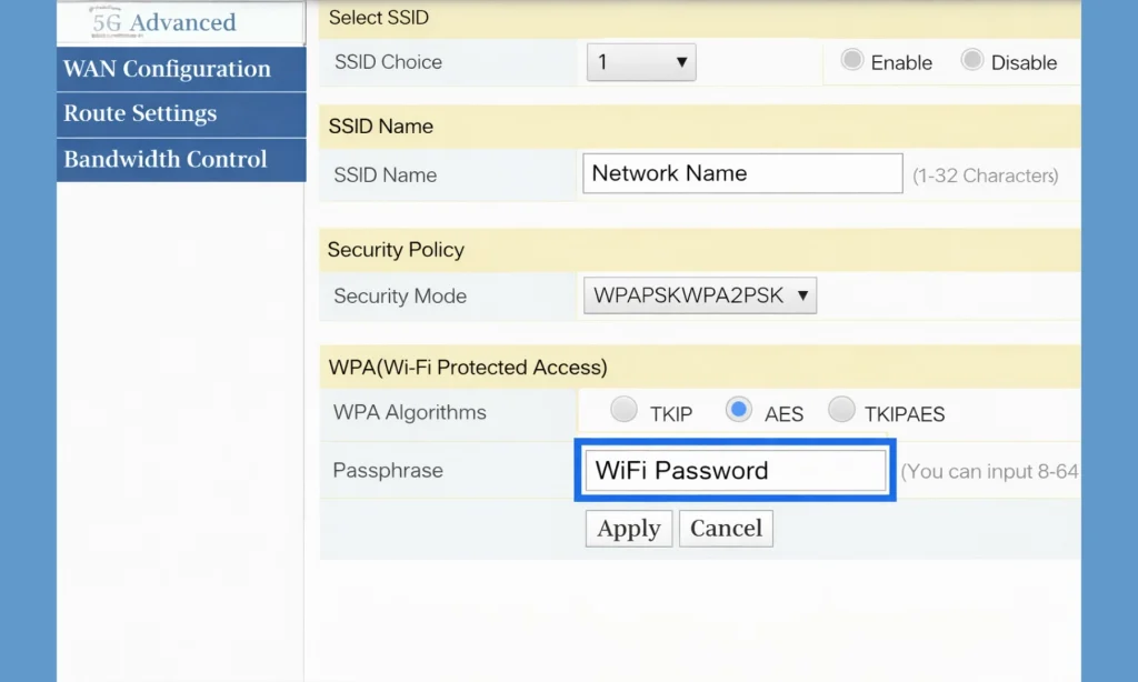 change the WiFi password