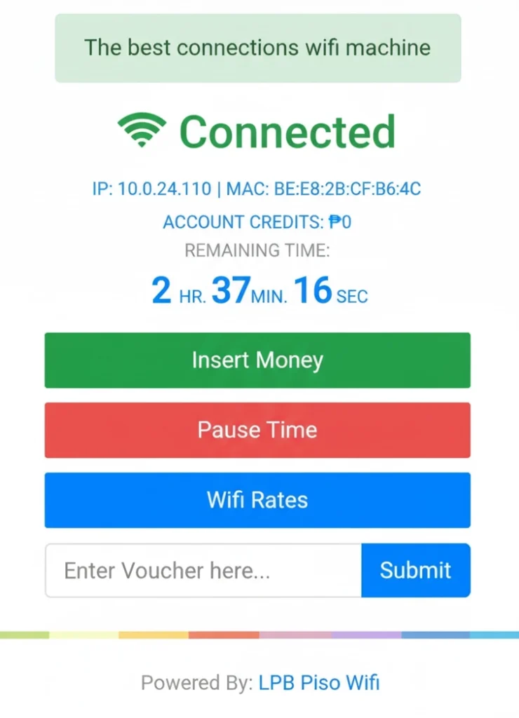 Insert Money in LPB Piso WiFi